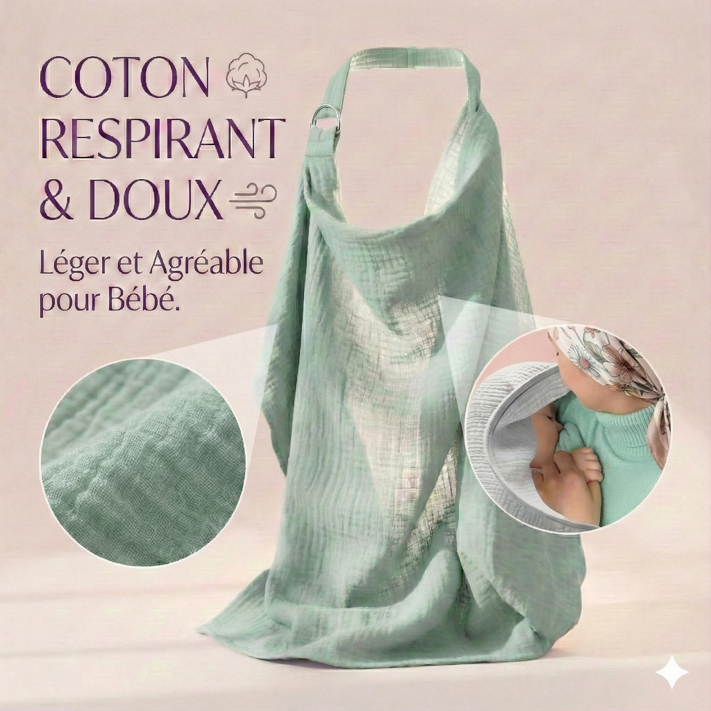 Cape d'Allaitement "Cocon" – 100% Gaze de Coton